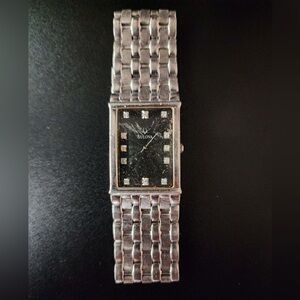 Men's Bulova Diamond Accent Stainless Steel Black Dial Watch C860466